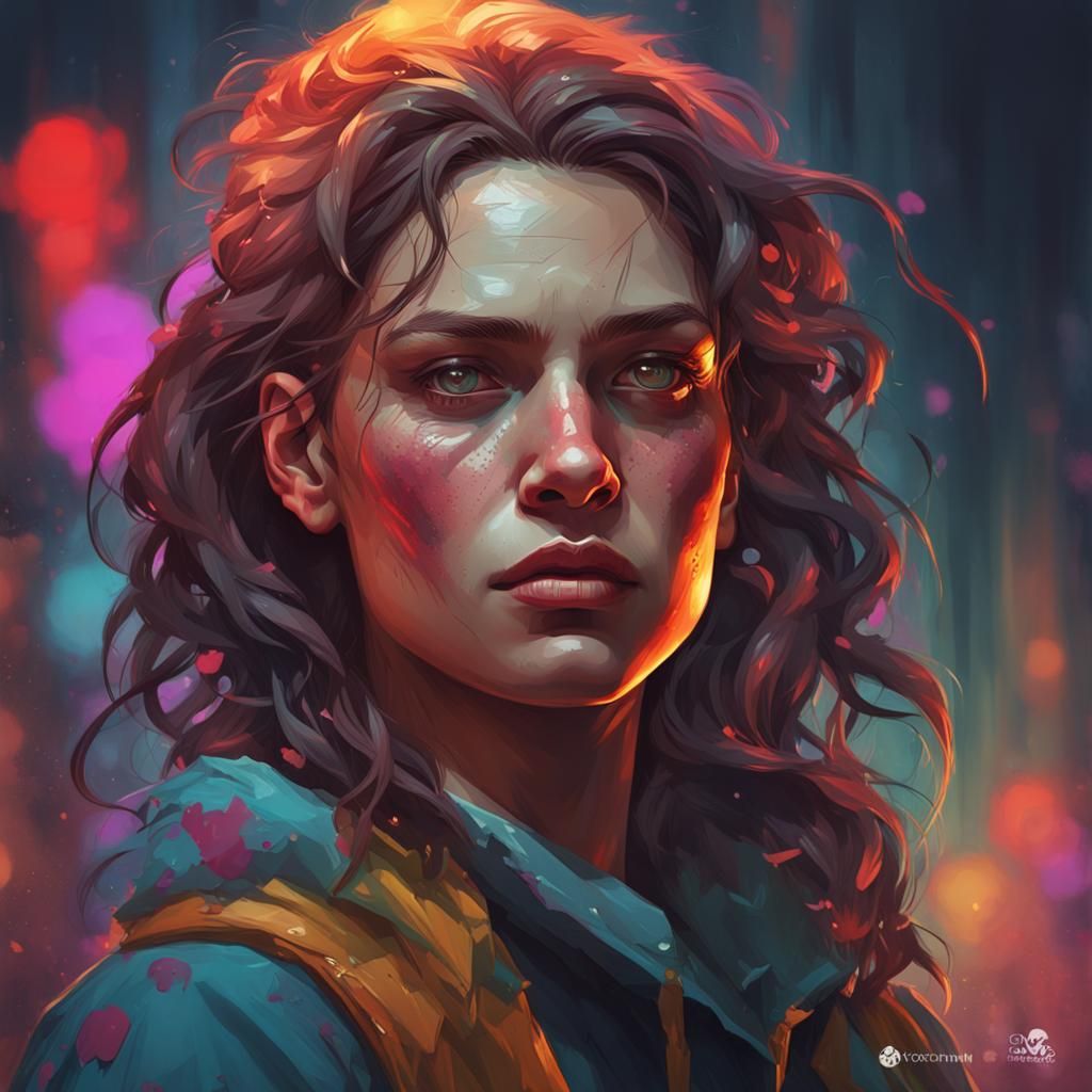 Beautiful Girl Portrait in Hyperdetailed Art Style