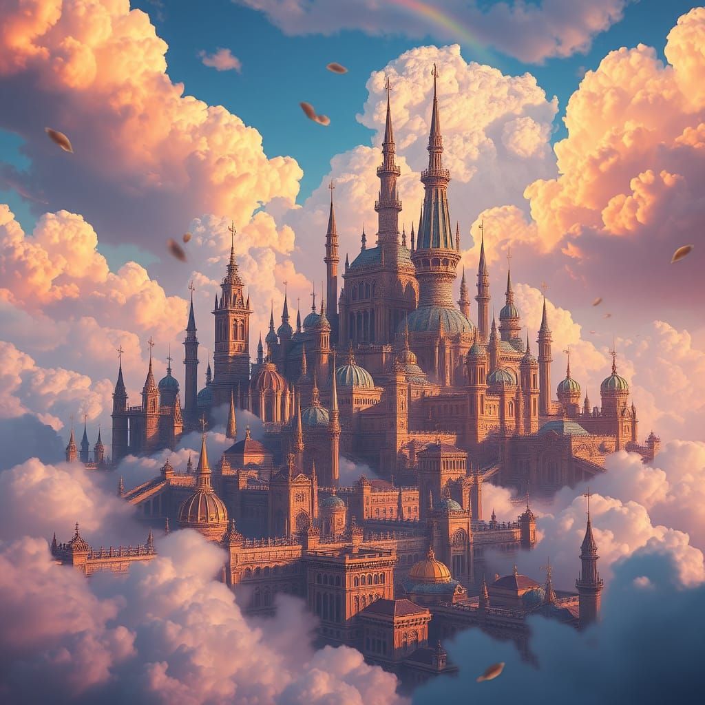 Fantastical Cloud City Concept Art