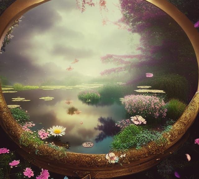 Pond Portal Reflecting Another Universe