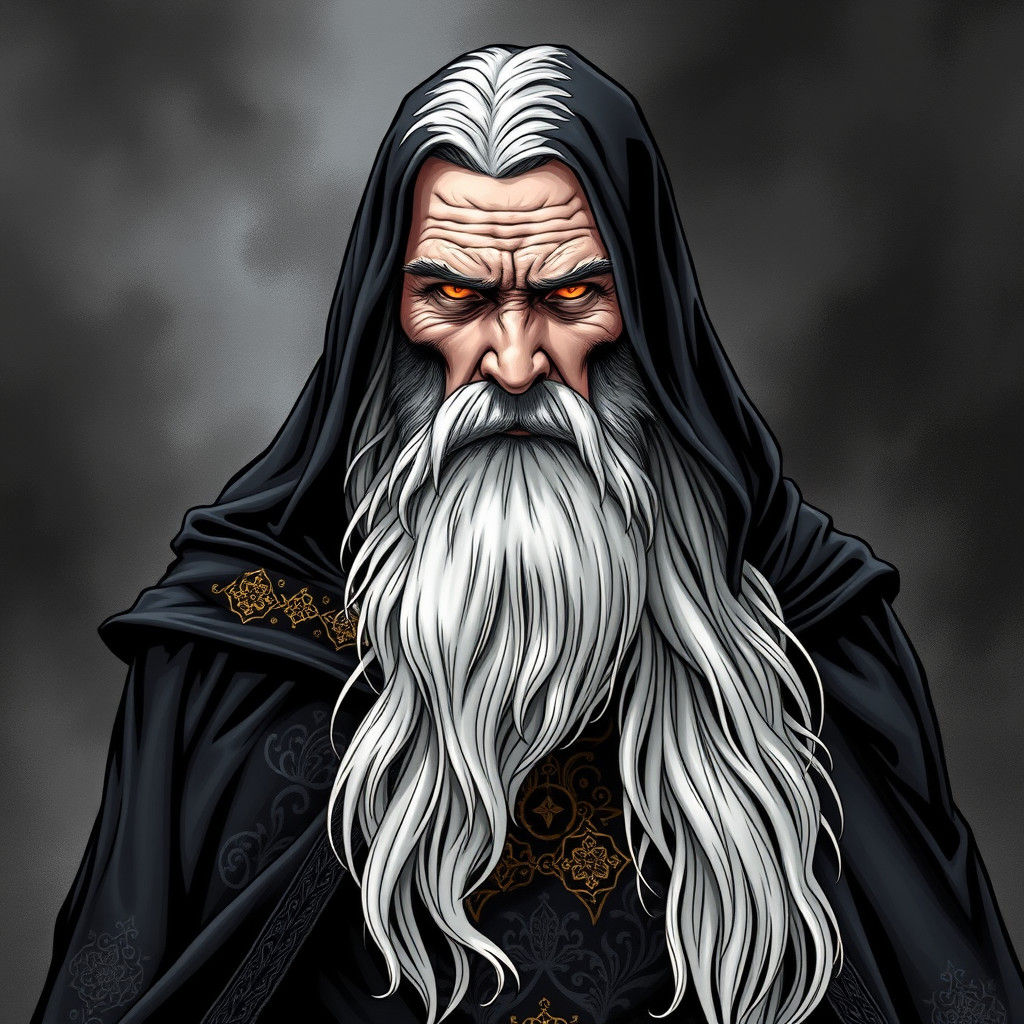 Mystical Merlin Portrait in Comic Book Style