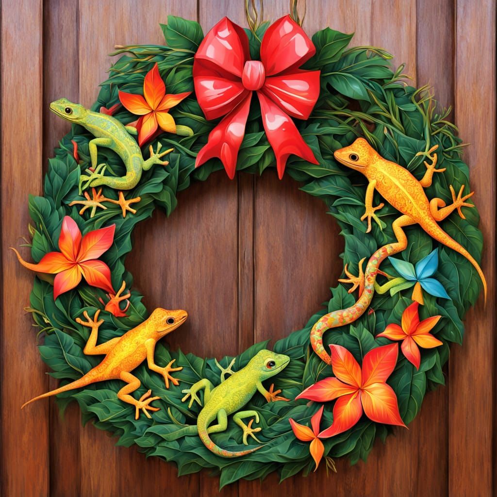 Hawaiian Christmas Wreath