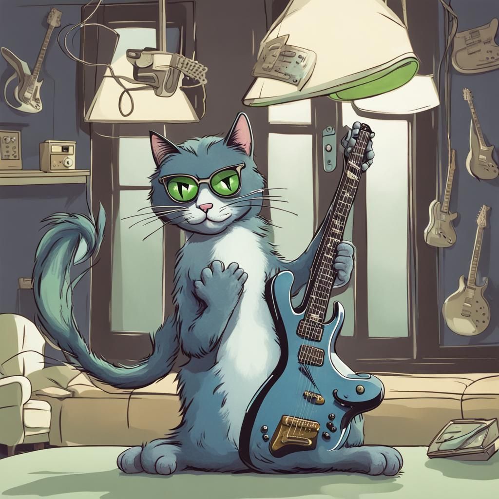 Blue Cat Plays Electric Guitar Blues