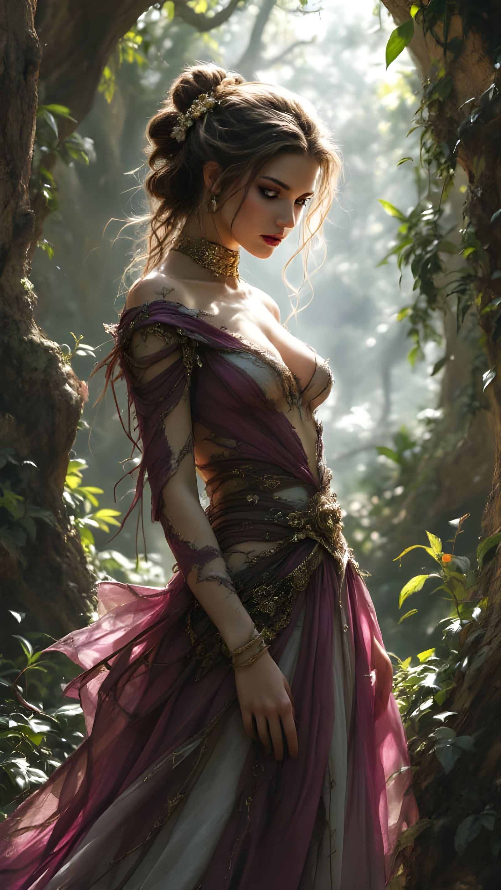 Ethereal Princess in a Dramatic Landscaped Setting