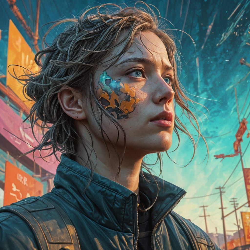 Vibrant Hyperrealistic Portrait with Deep Color Palette