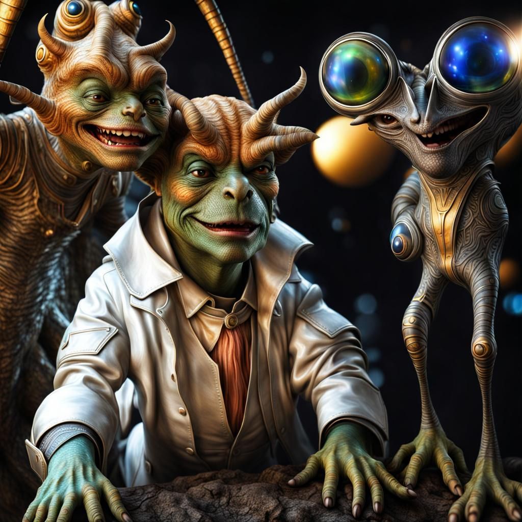 Photorealistic Aliens Displaying Complex Emotions