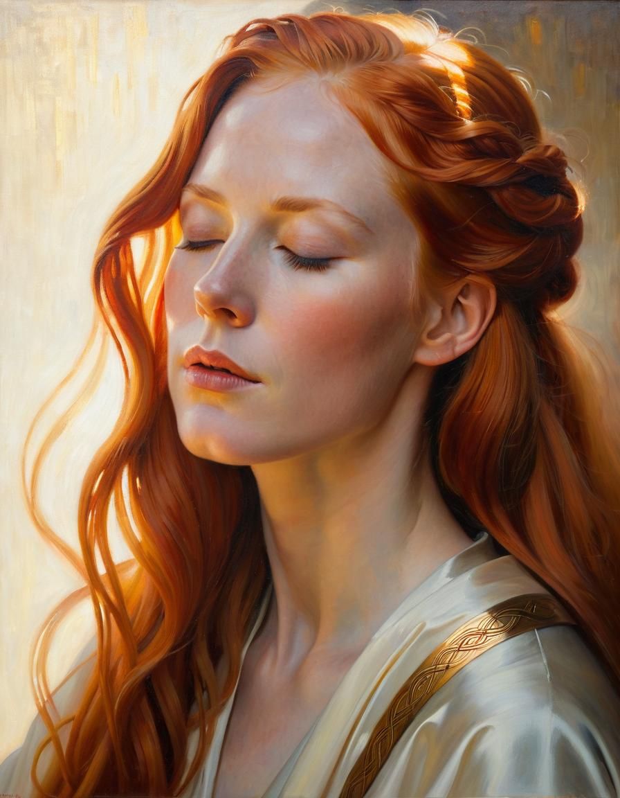Celtic Goddess Portrait in Nordic Realism Style