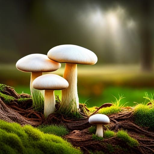 Psychedelic Sci-Fi Mushrooms in Galactic Fairycore Style