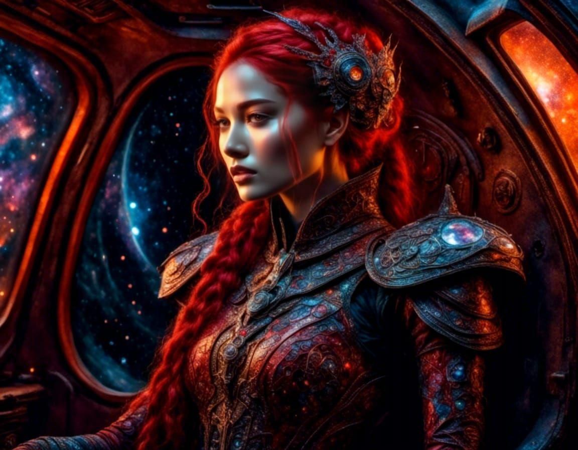 Space Marauder and Henchmen in Watercolor Style