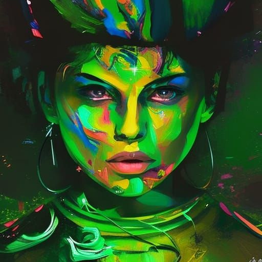 Neon Portrait Speedpaint in Oil Painting Style