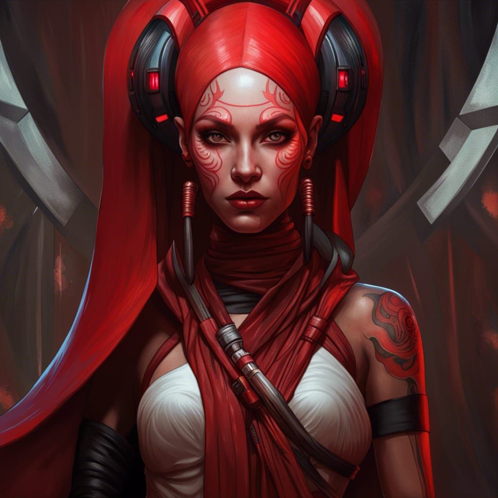 Abigail Cowen as Red Twi'lek Sith Portrait