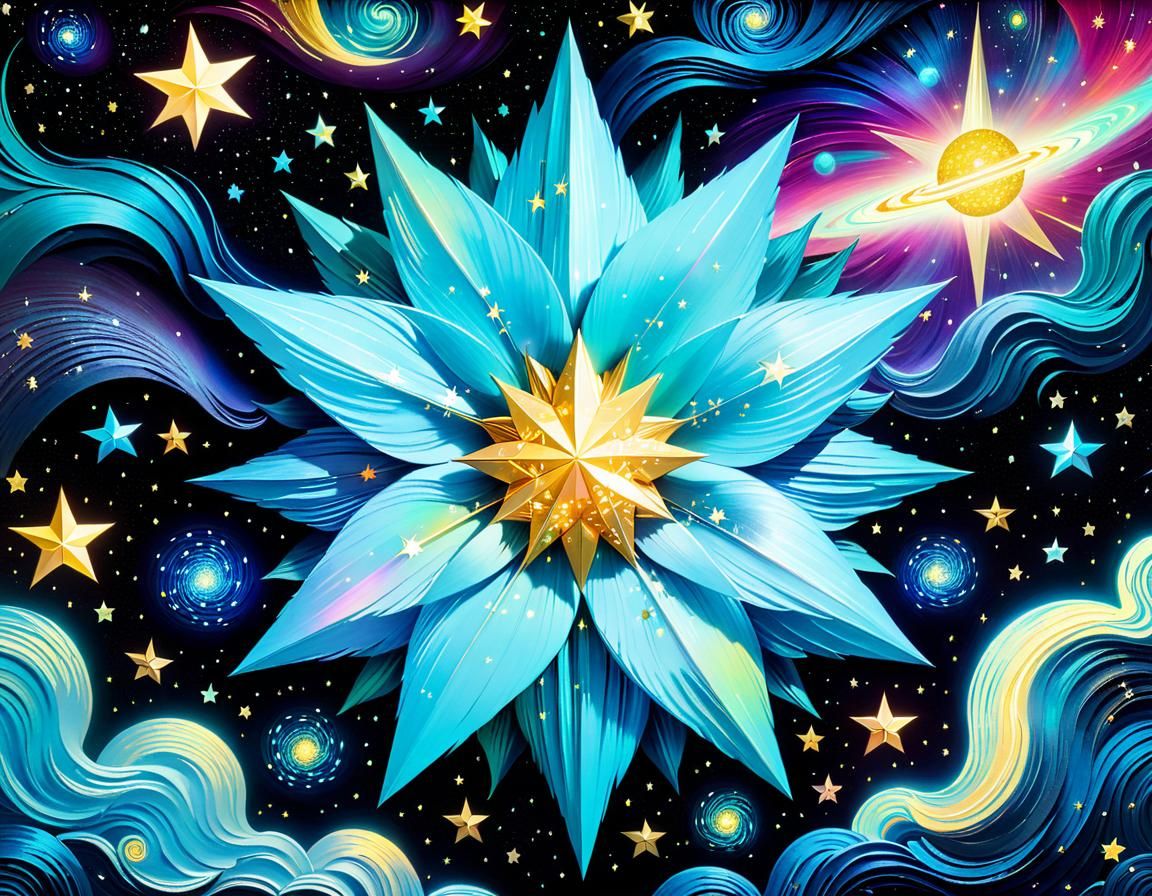 Cosmic Starscape in Van Gogh Style