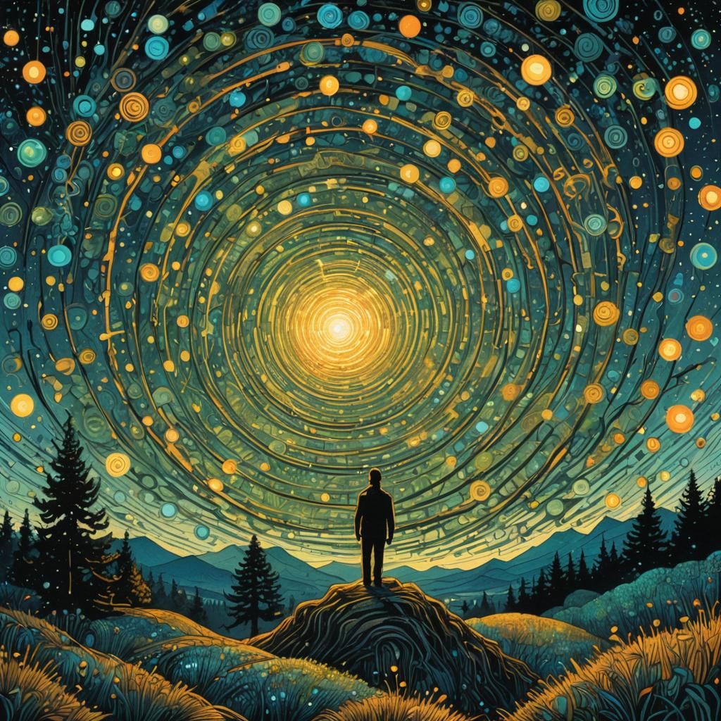 Platinum Vortex Dreamscape Illustration in Eads Style