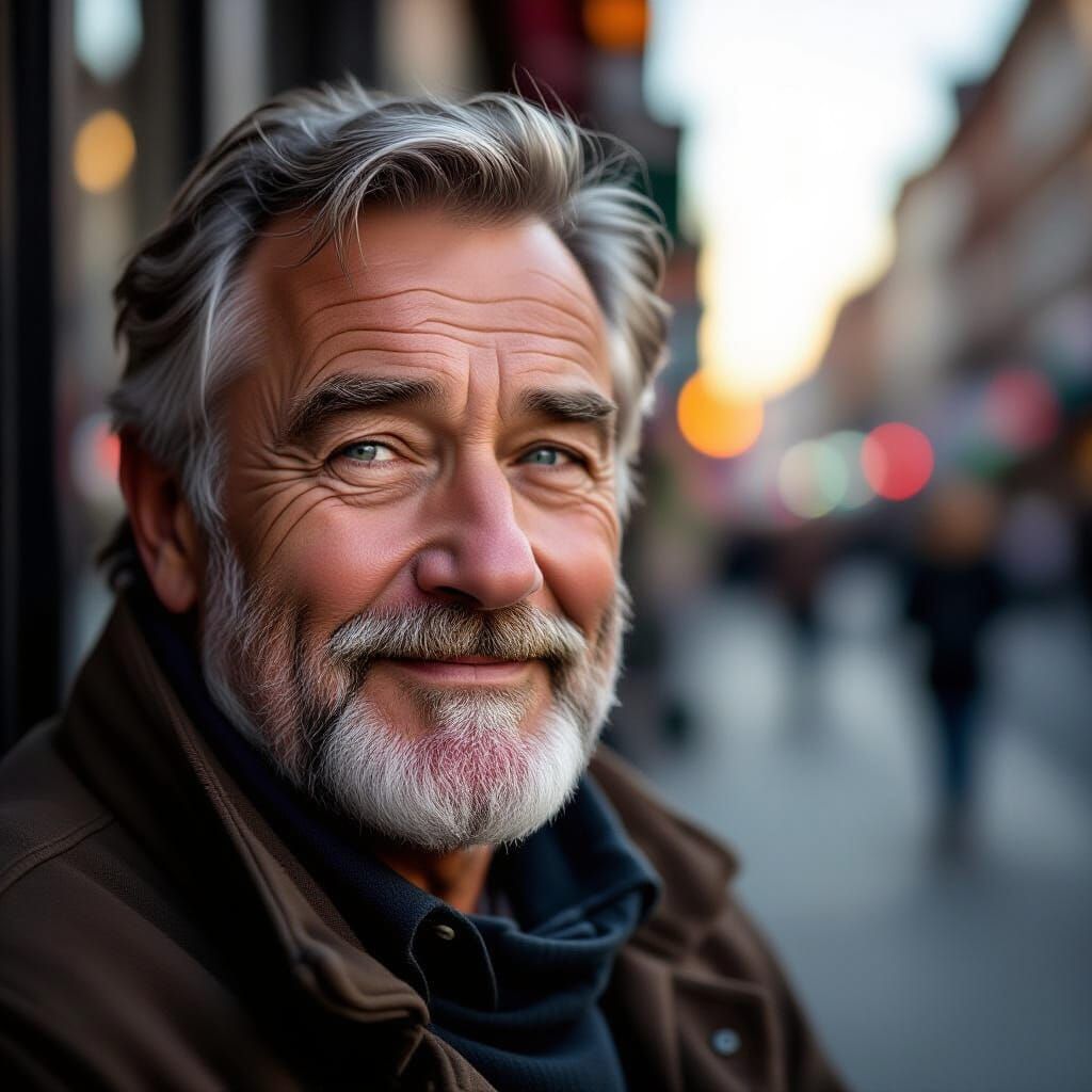 Kind Older Man Contemplating Life