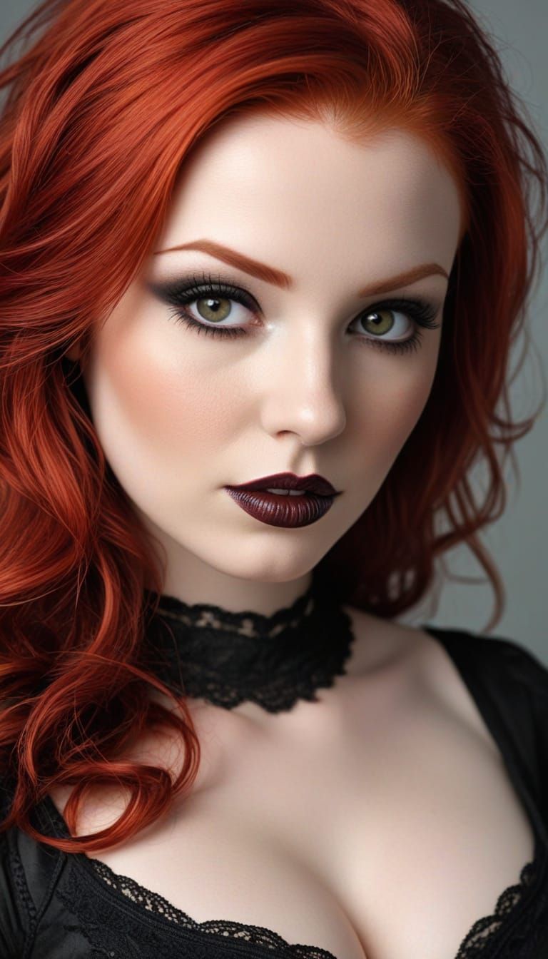 Voluptuously Sensuous: Goth redhead Edition
