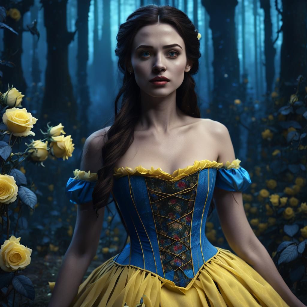 Gothic Fairytale: Belle in a Dark Forest, Detailed Painting