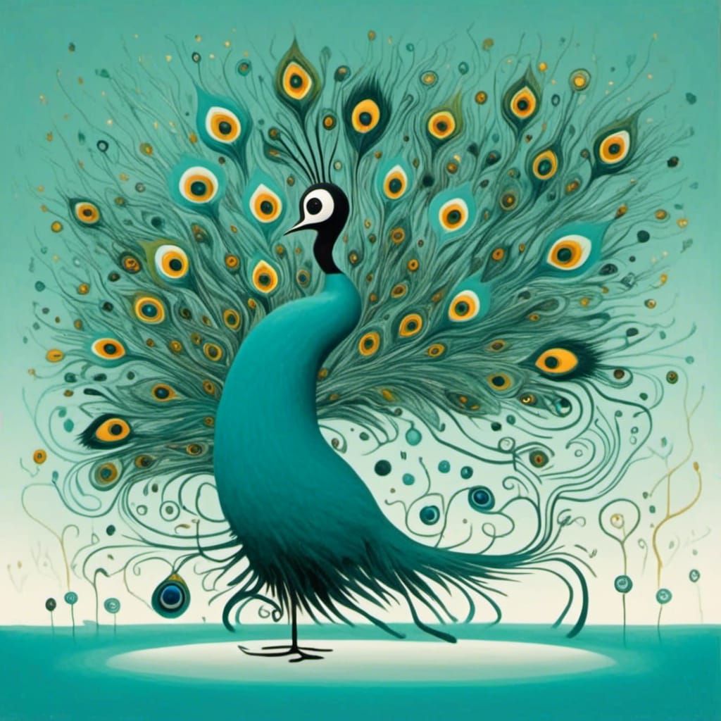 Alien Peacock Full Tail Spread