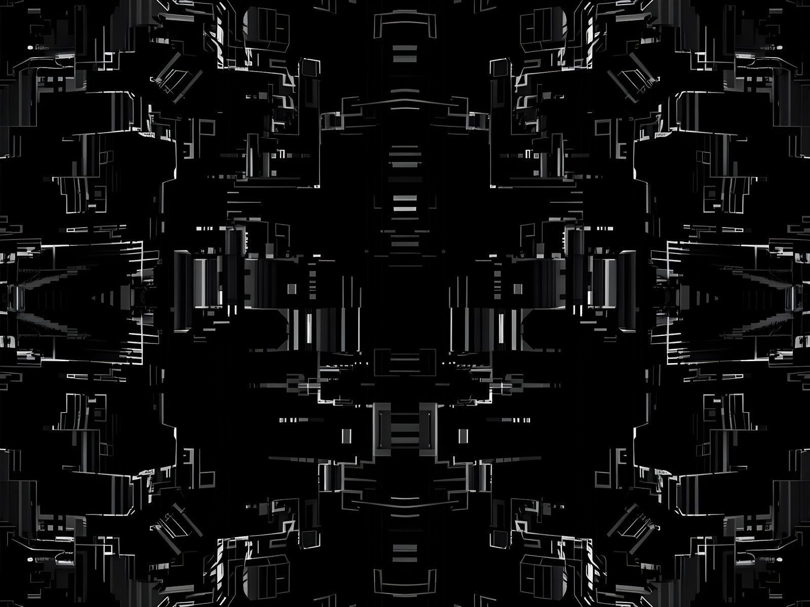 Abstract Black Pattern Evolving Through Digital Corruption