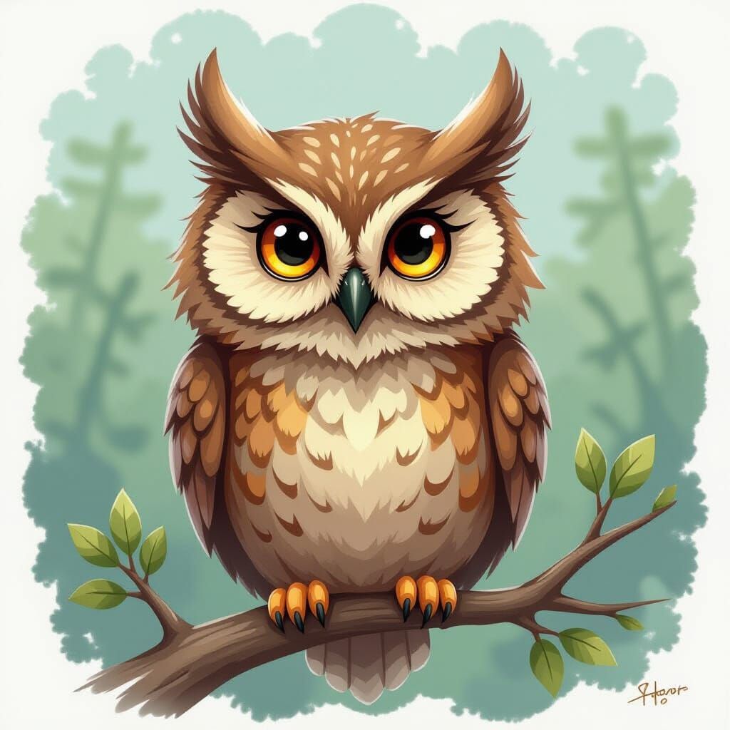 Dynamic Owl: AI Generated Image