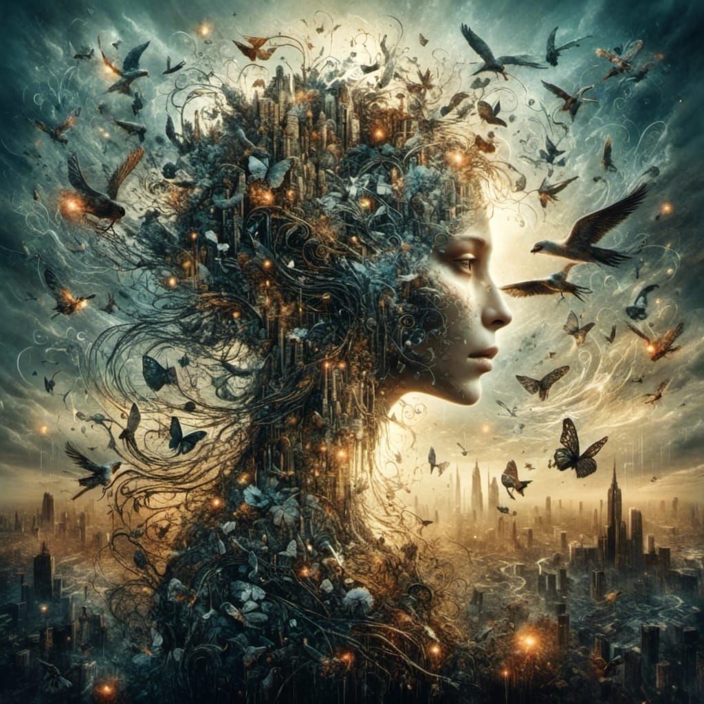 Ethereal Figure Bathed in Radiant Light