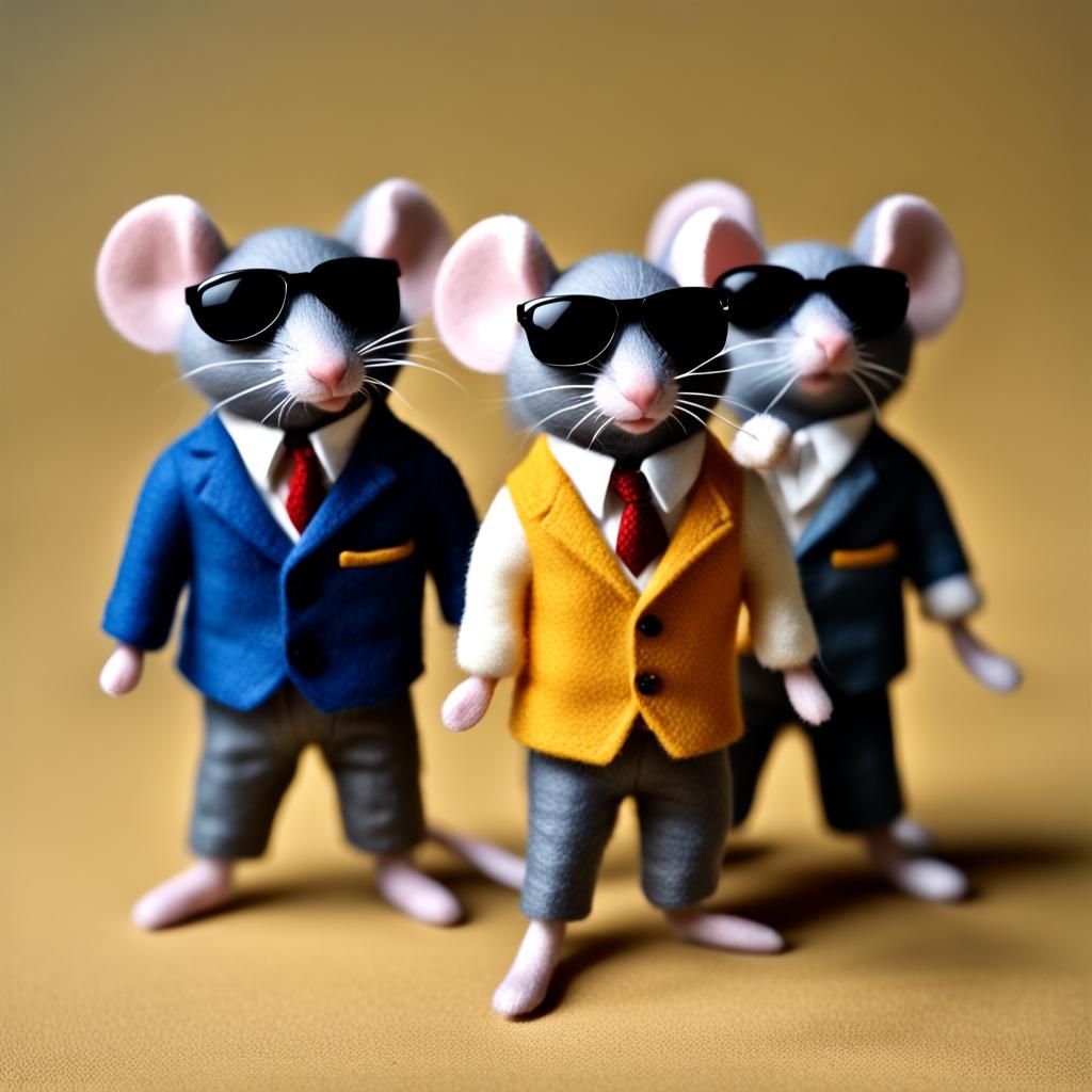 Needle-Felt Mice in 1970s Stop Motion