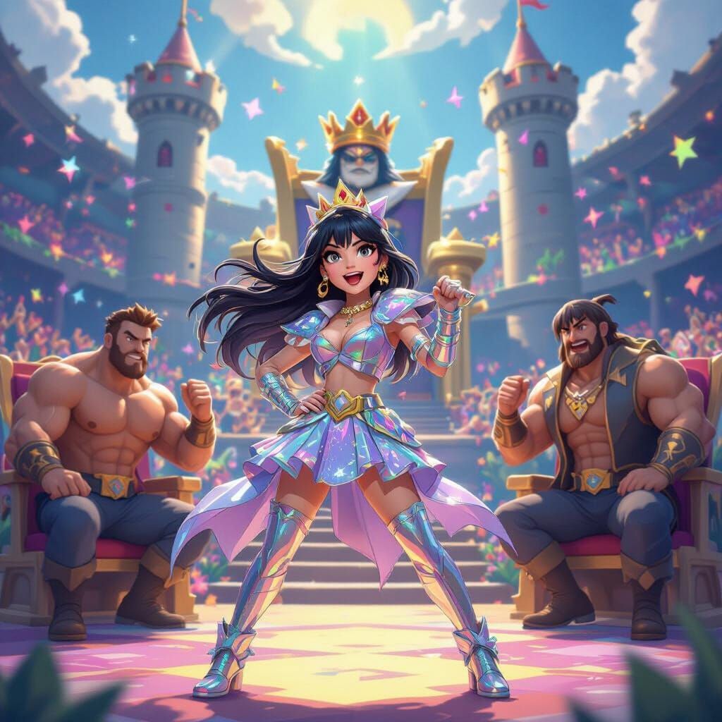 Pop Star in Clash Royale Arena, Anime Style