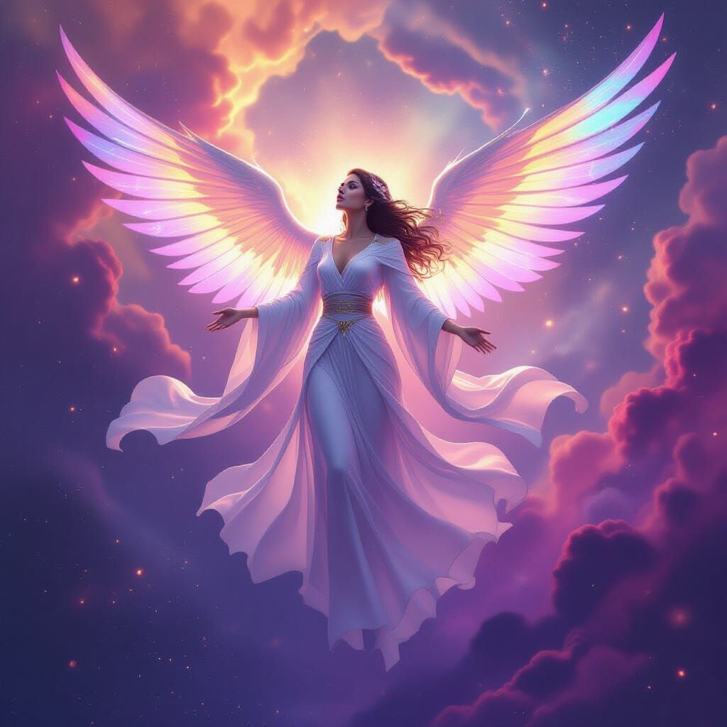 Celestial Songstress in Nebula, Digital Art