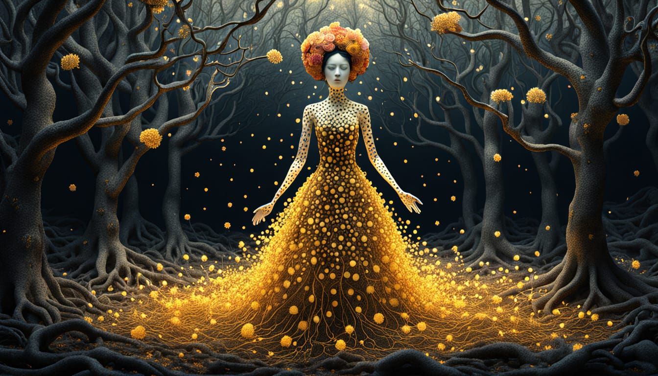 Ethereal Goddess Blooms in Whimsical Bio Art