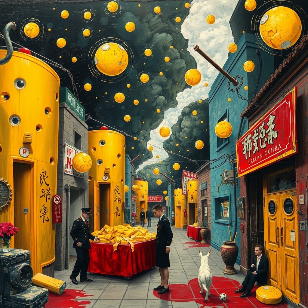 Surreal Cheese in Sci-Fi Horror Street Art