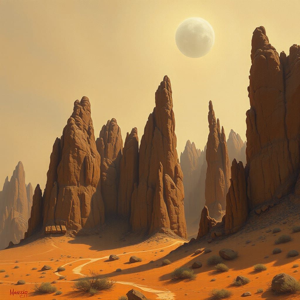 Ethereal Earth Tones: A Pointillist Masterpiece