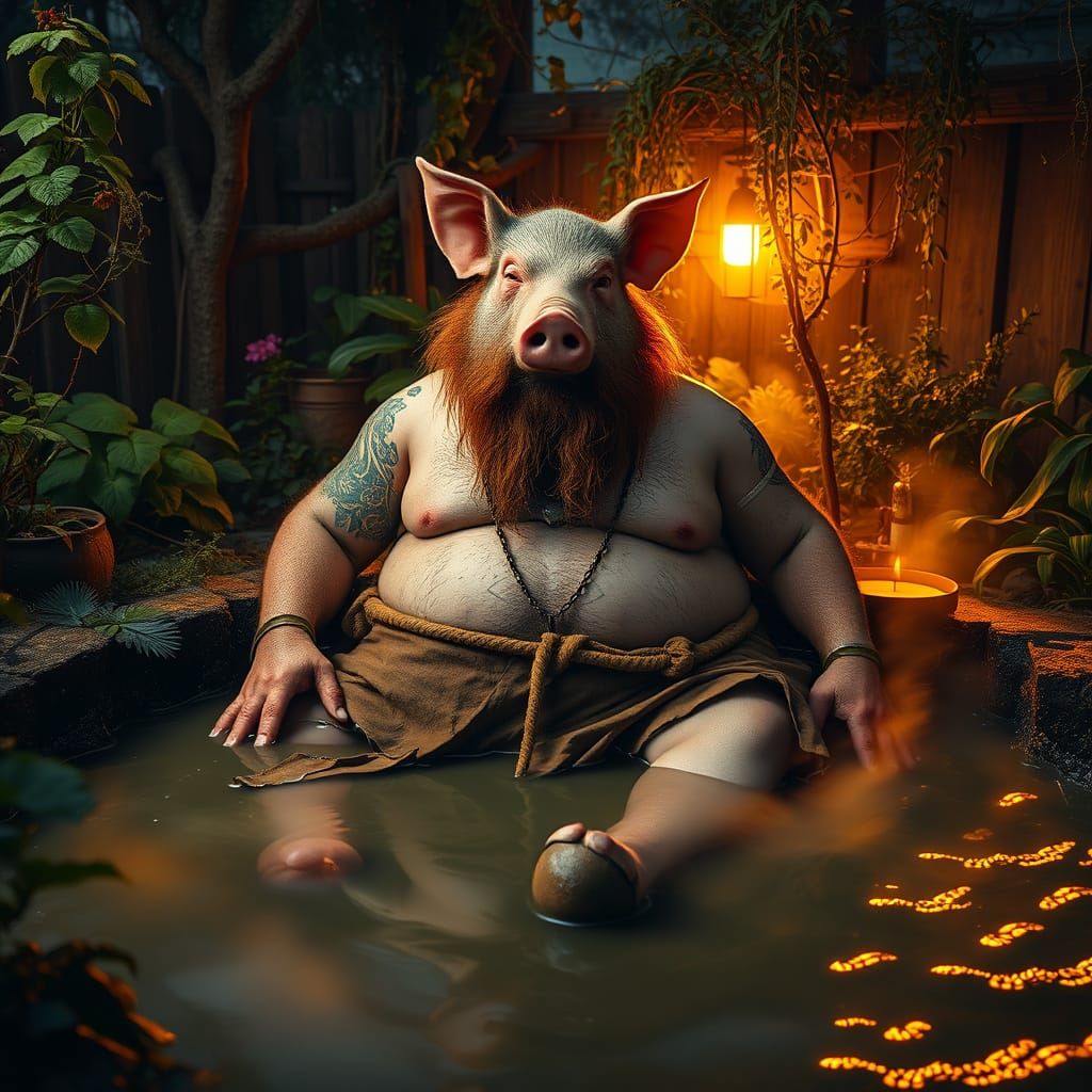 Bearded Mystic Sings in Lush, Mystical Backyard Oasis