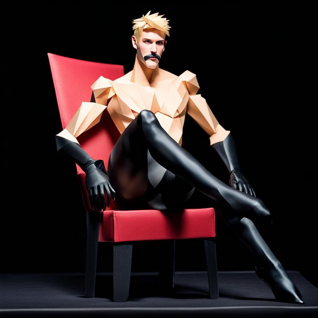 Origami Pop-Up: Bodybuilder on Cabaret Stage