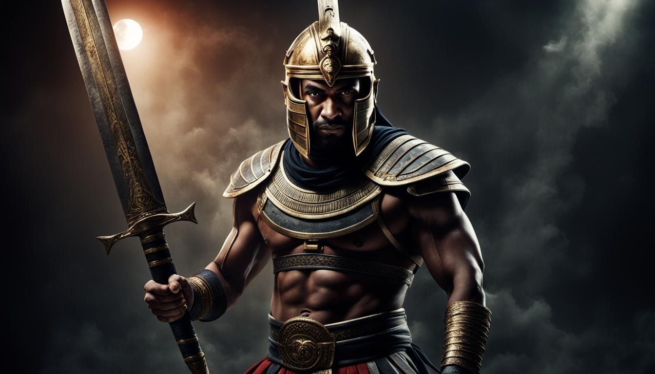 Egyptian Gladiator in Dark Fantasy Style
