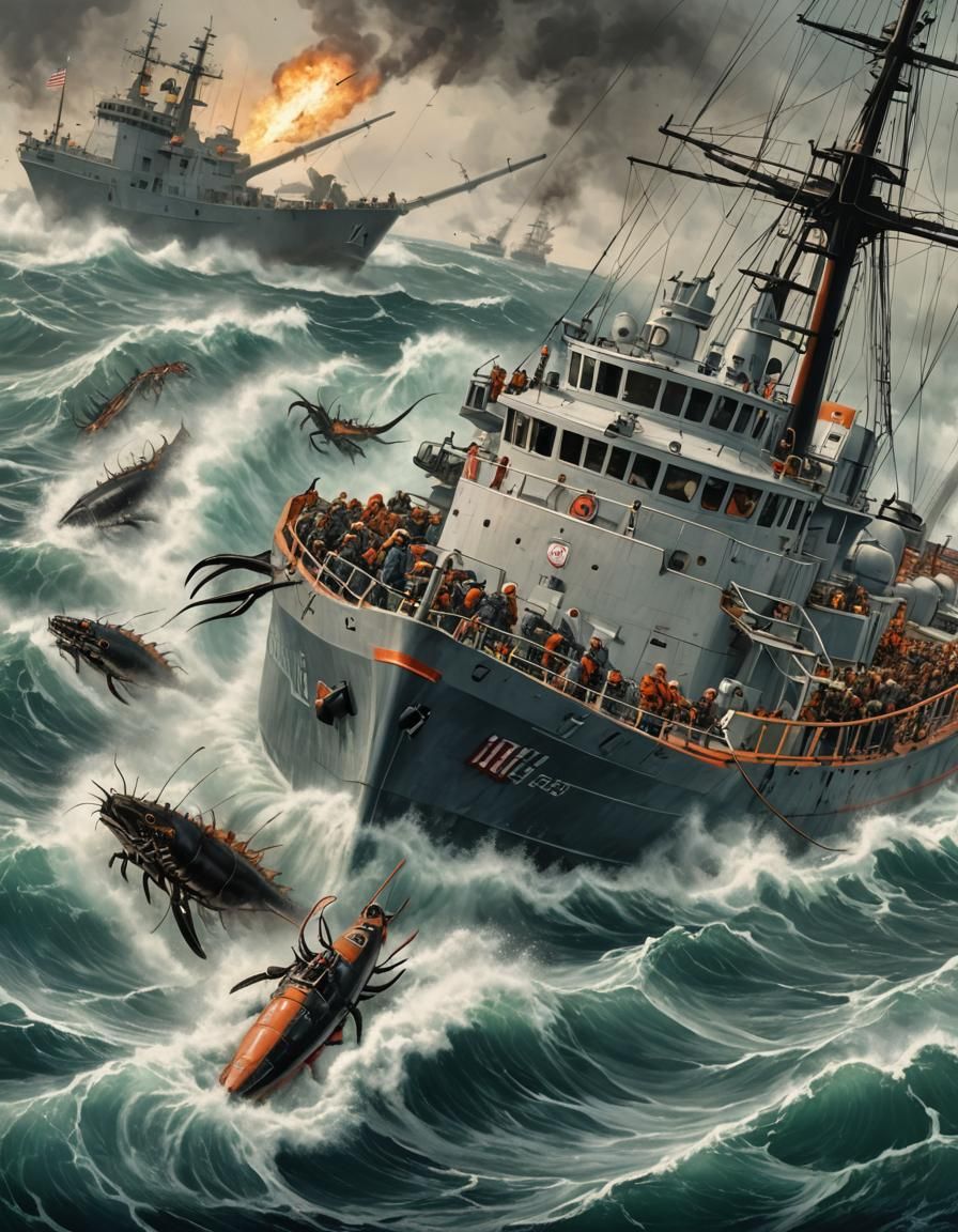 The newborn Sea Scorpions swarmed the fleet
