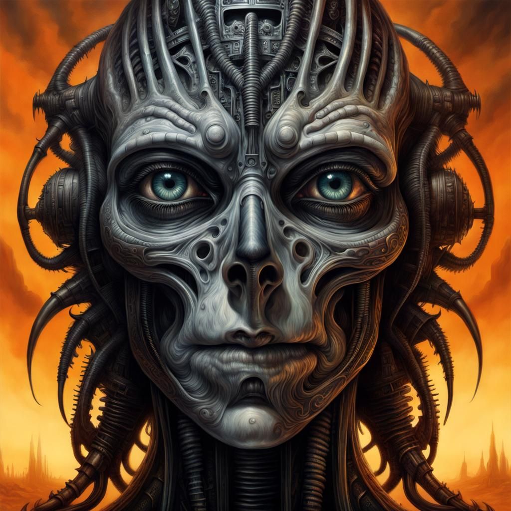 Ominous Portrait by Christopher Lovell and Giger