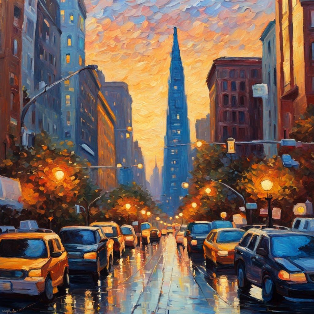 Vibrant San Francisco Cityscape in Expressive Neo-Impression...