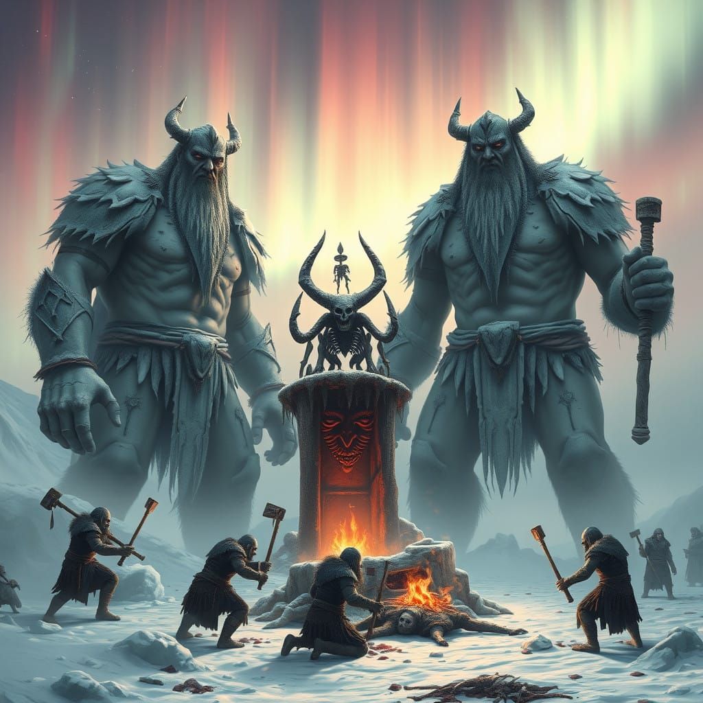 Ancient Atmoran Warriors of the Da'akrozt Tribe in Tundra La...