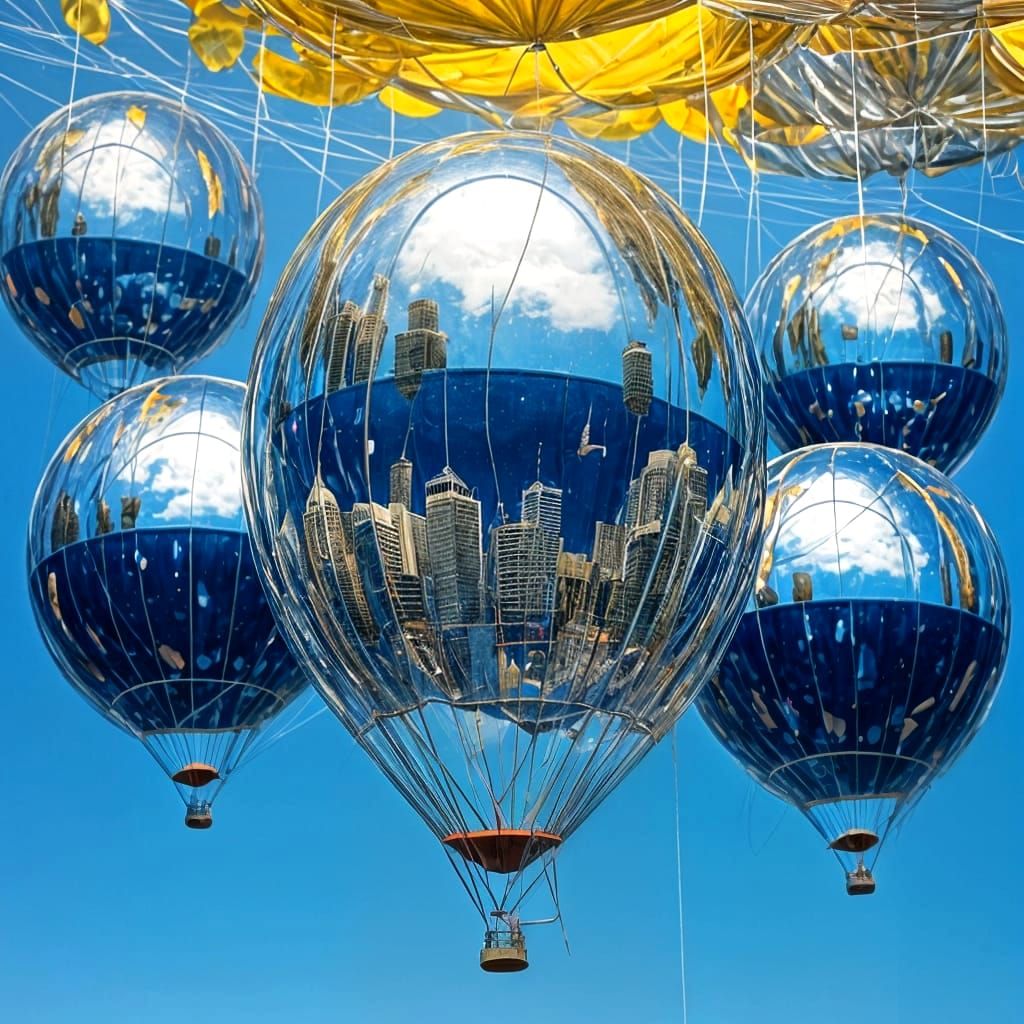 Surreal Balloons Made of Glass, Metal and Water