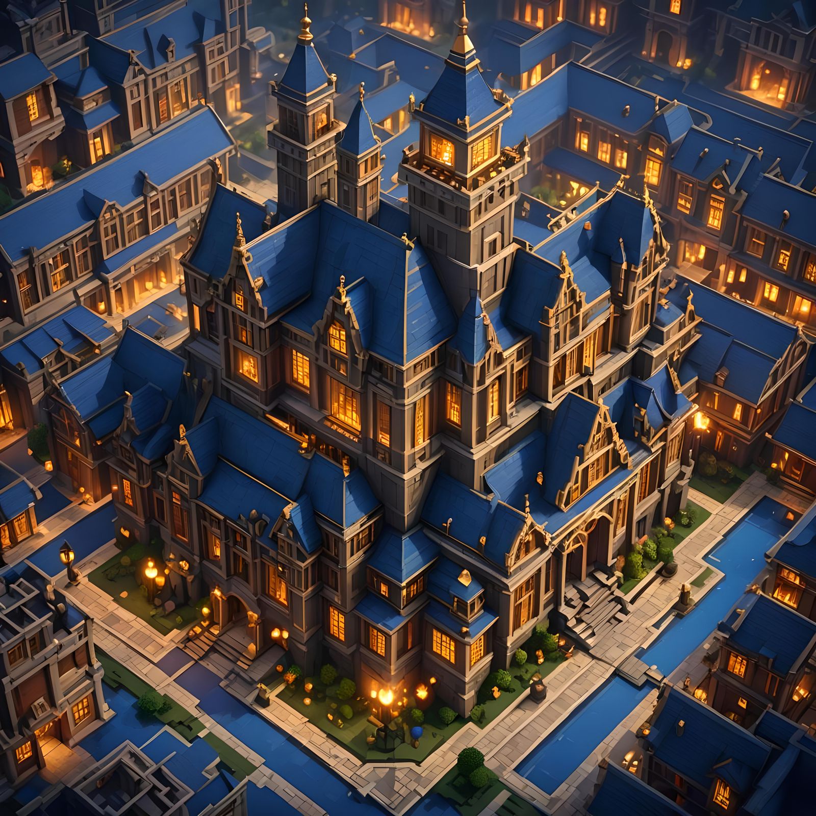 Detailed Minecraft Town Hall Blueprint Schematic