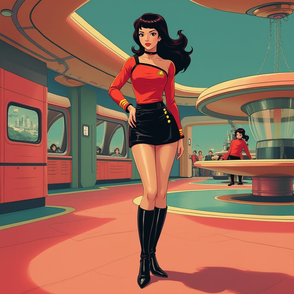 Retro-Futuristic Starfleet Officer with a Pop Art Twist