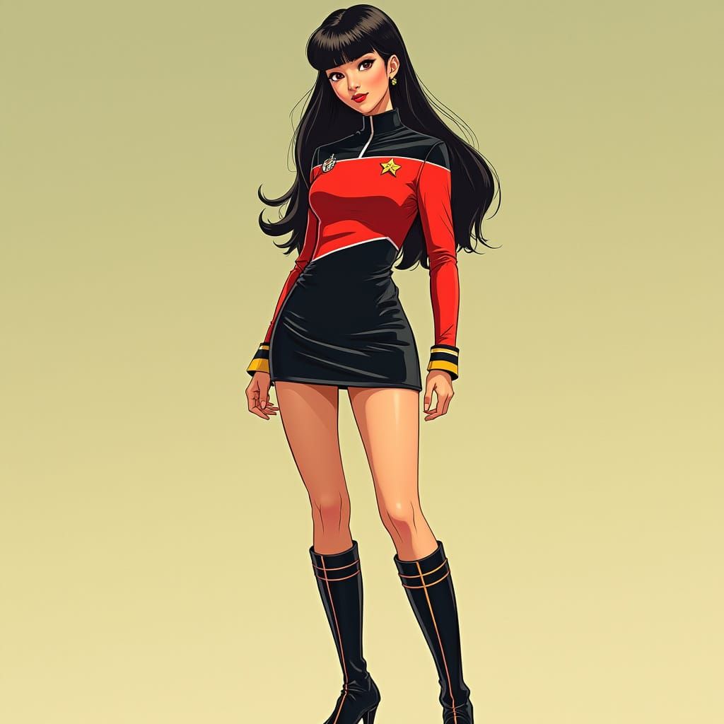 Retro Futuristic Starfleet Officer with a Touch of Sass