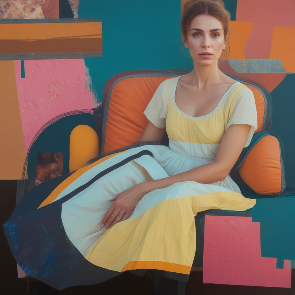 Mysterious Bohemian Woman Portrait, Glitch Art Style