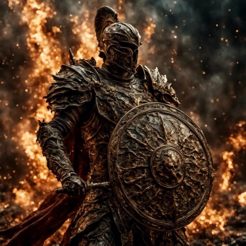 Hyperrealistic Spartan Warrior Ready for Battle