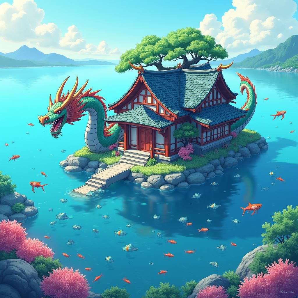 Dragon House in Ocean, Anime Key Visual