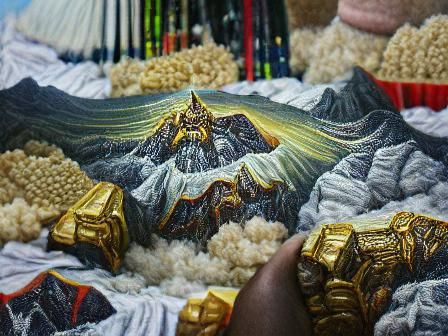 Majestic Mountains of God: Detailed Landscape Painting