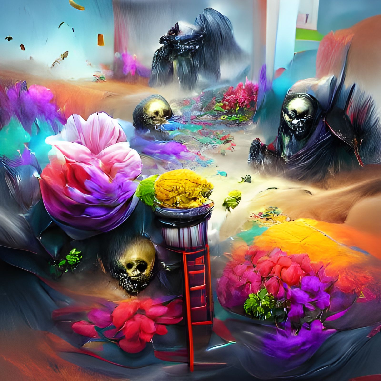 Colorful Death Blooms Concept Art Painting