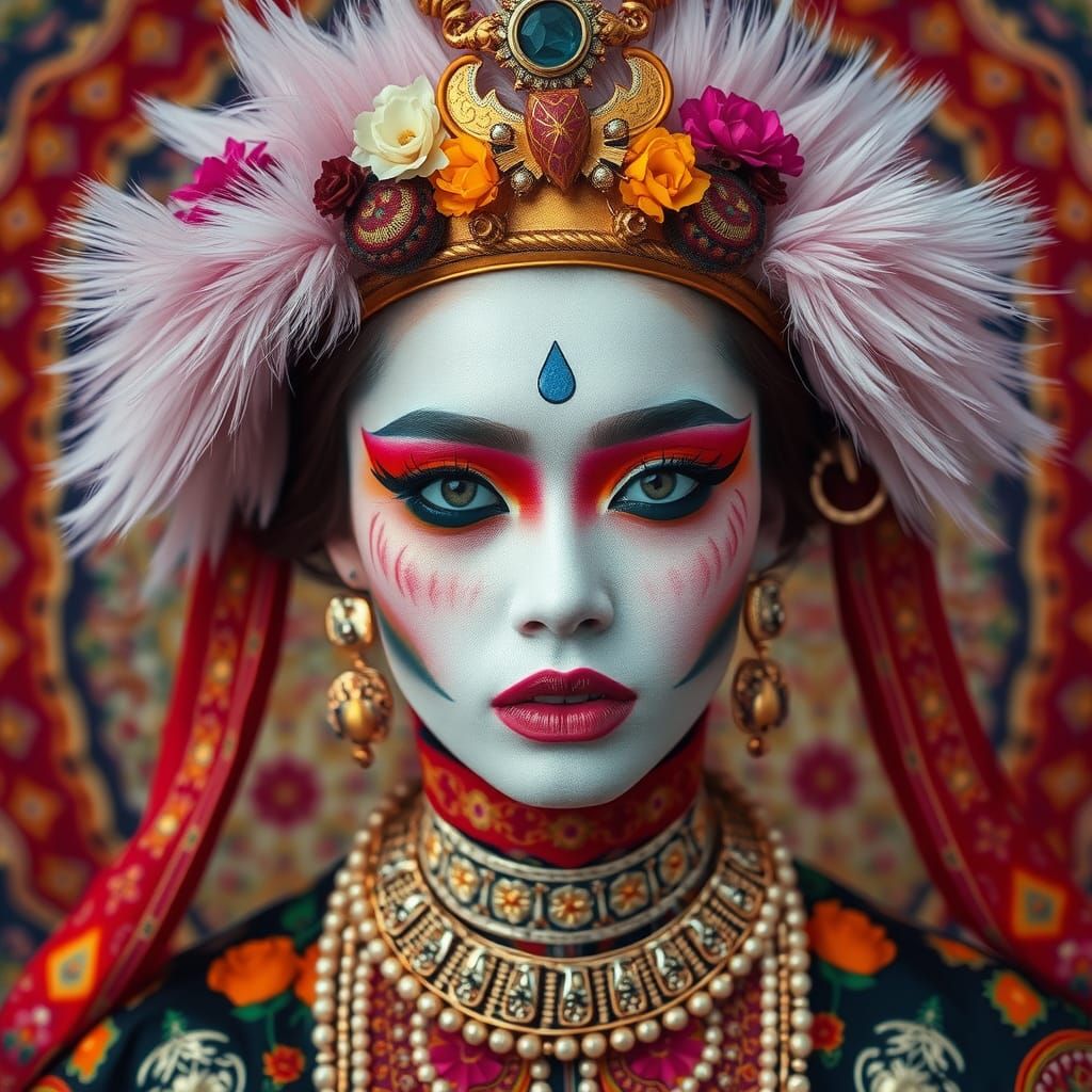 Bhutan Gho with Bold Fashion Photography Makeup