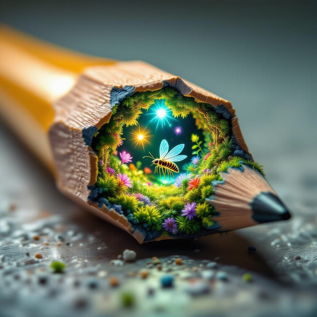 Pencil Portal Reveals Miniature Bioluminescent Ecosystem