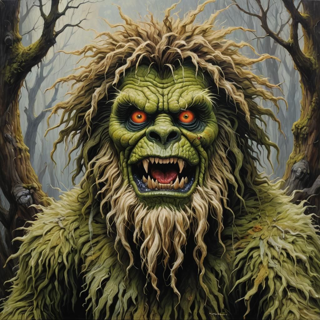 Wild Wool Bear in a Traditional Oil Painting