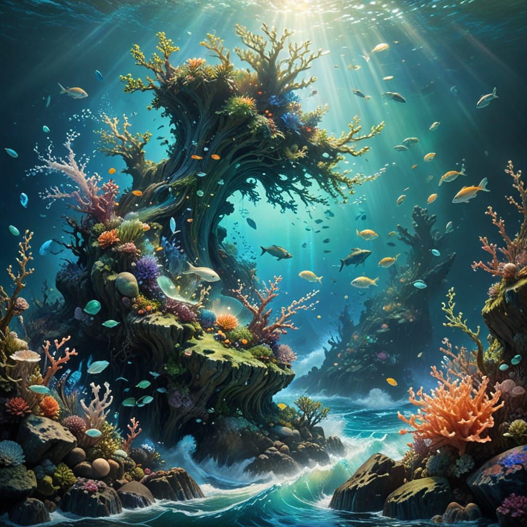 Tropical Ocean Elementals in Dreamlike Splendor