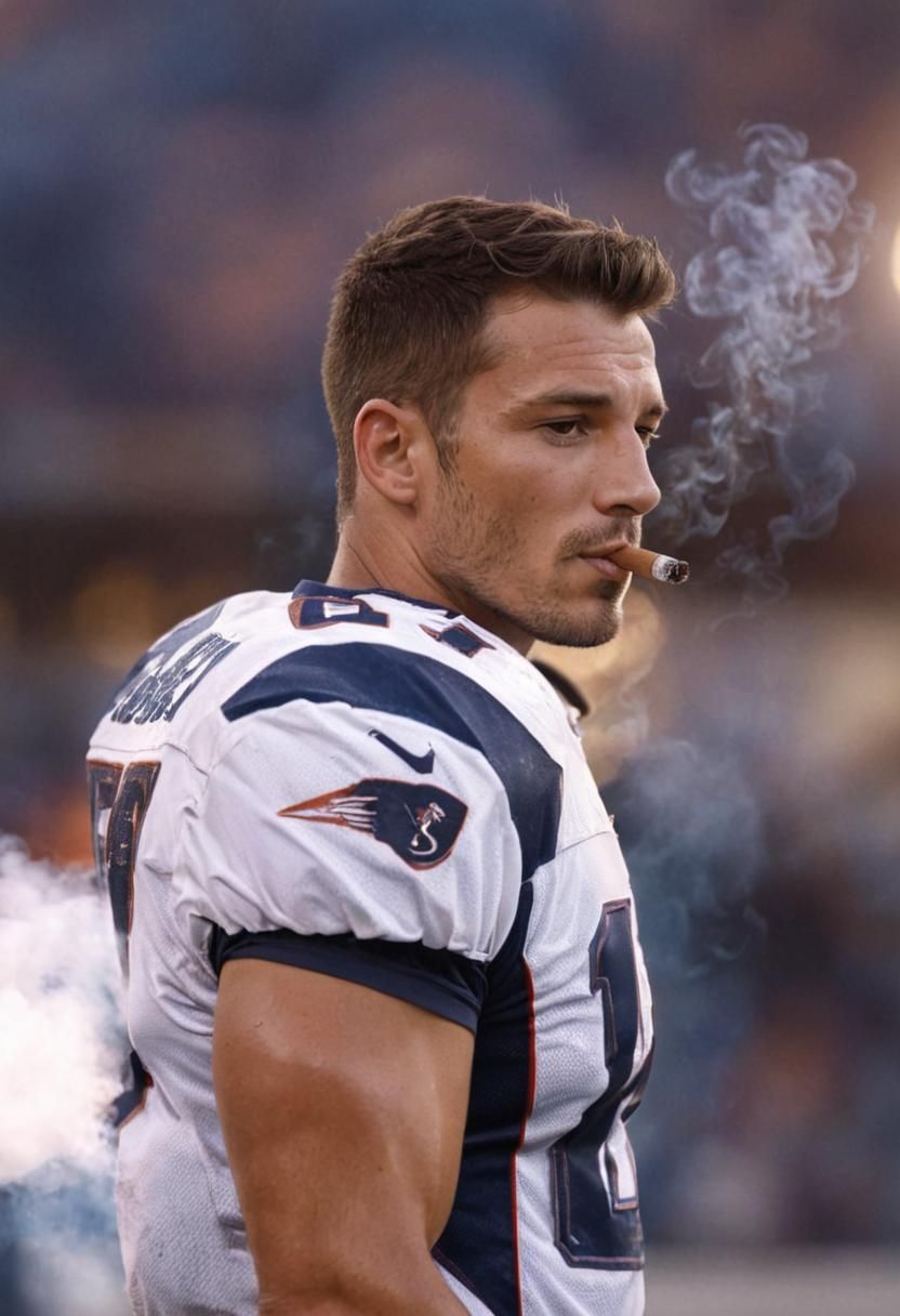 Football Player Smoking Cigar in Vivid Digital Art